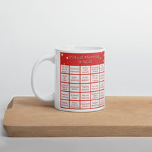 Load image into Gallery viewer, Virtual Meeting Bingo Mug - Coral Gameboard Version
