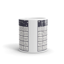 Load image into Gallery viewer, Virtual Meeting Bingo Mug - Midnight Grey Gameboard Version
