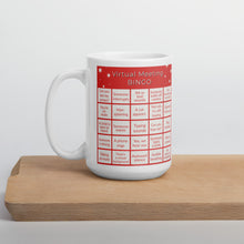 Load image into Gallery viewer, Virtual Meeting Bingo Mug - Coral Gameboard Version
