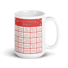 Load image into Gallery viewer, Virtual Meeting Bingo Mug - Coral Gameboard Version
